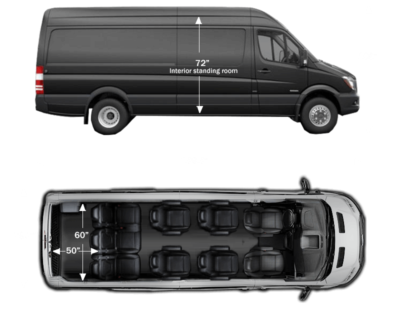 9 Passenger VIP Short Sprinter Van 